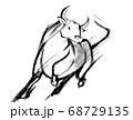 躍動感のある水墨画の牛のイラスト素材 [68729134] - PIXTA