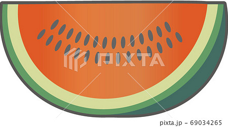 カットスイカ 断面のイラスト素材