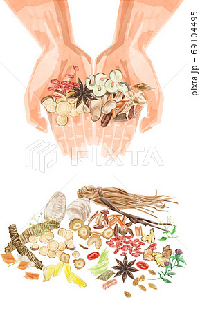 漢方薬のイラスト素材