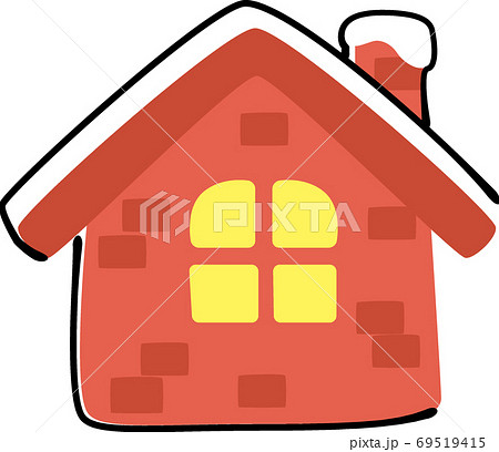 クリスマス 雪 おうち 家のイラスト素材