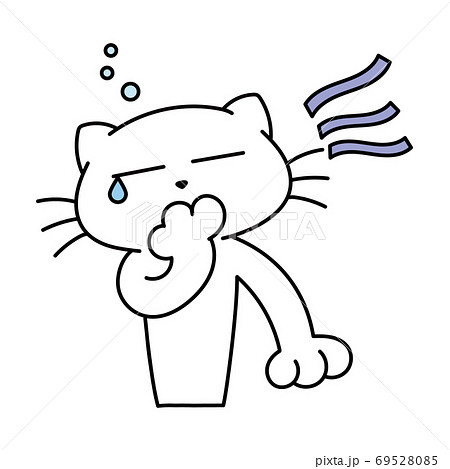 かわいい 猫 眠いのイラスト素材