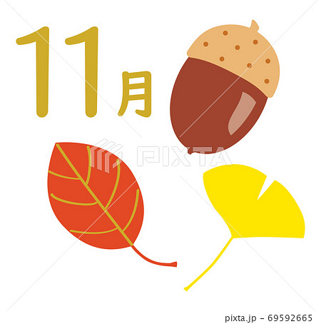 秋の風物詩 落ち葉のイラスト素材