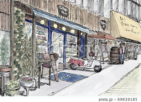 商店街のイラスト素材集 ピクスタ