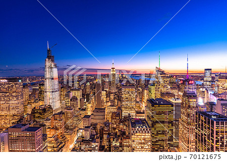 ニューヨーク夜景の写真素材