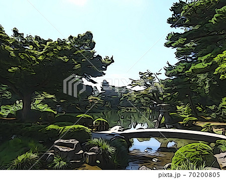 日本庭園 庭園のイラスト素材