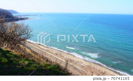 海岸 砂浜 ジオラマ 風景の写真素材