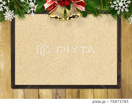 クリスマス 枠 フレーム ベルのイラスト素材