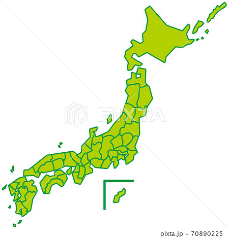 日本 日本地図 日本列島 かわいいのイラスト素材