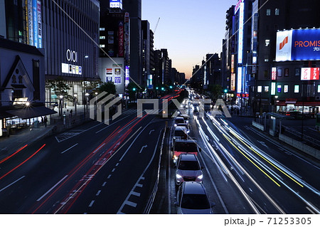 錦糸町 墨田区 夜 夜景の写真素材