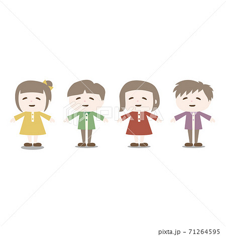 手を繋ぐ 笑顔のイラスト素材