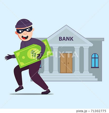 銀行強盗 強盗 銀行 人物のイラスト素材
