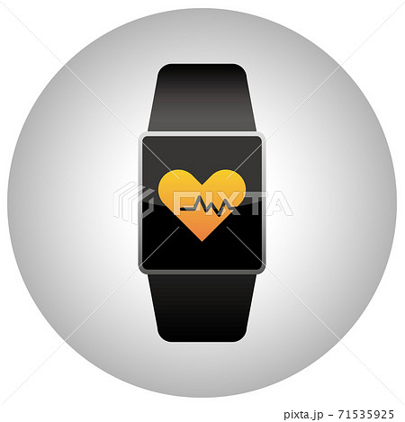 スマートウォッチのベクターイラスト 心拍数アイコンのイラスト素材