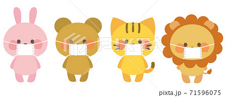 予防 風邪 マスク うさぎのイラスト素材