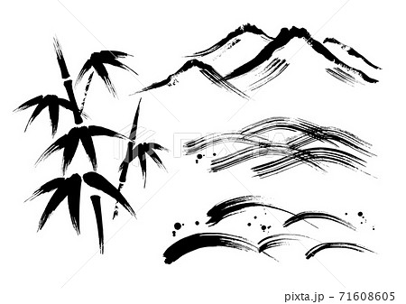 冬の風景 水墨画 中サイズ