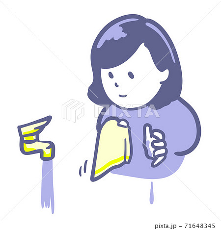 雑巾絞り 洗うの写真素材