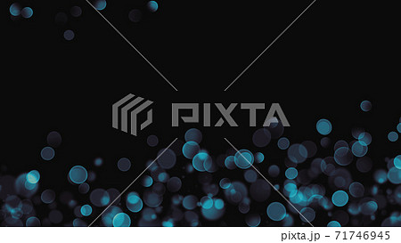 水色の玉ぼけの静かな抽象的な黒色背景イメージ素材のイラスト素材 水色の玉ぼけの静かな抽象的な黒色背景イメージ素材のイラスト素材
