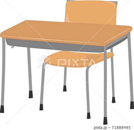 学校 椅子 机 教室のイラスト素材