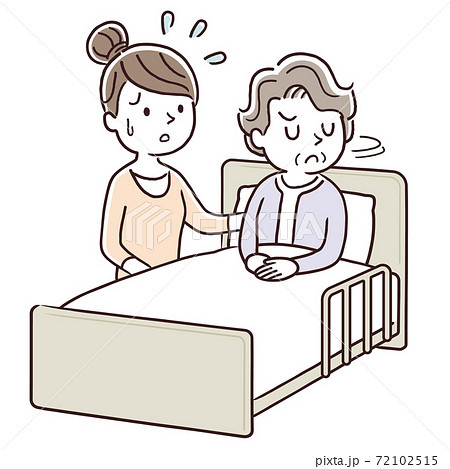寝たきりのイラスト素材