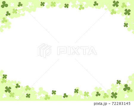 かわいいクローバーのフレームのイラスト素材