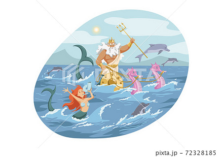 神 神話 ポセイドン 海のイラスト素材 Pixta