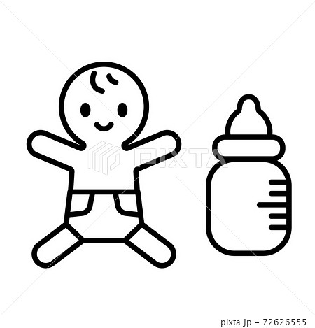ピクトグラム 哺乳瓶 アイコン ミルクのイラスト素材