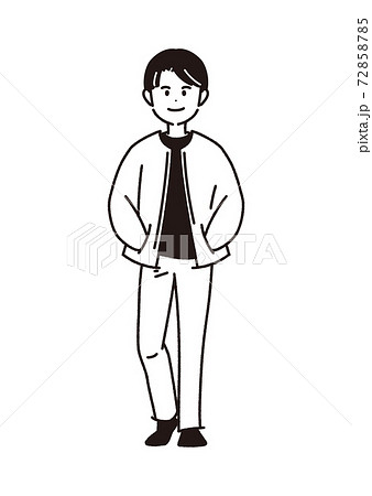 かっこいい カッコイイ モノトーン 白黒のイラスト素材