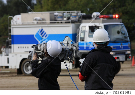 テレビクルーの写真素材