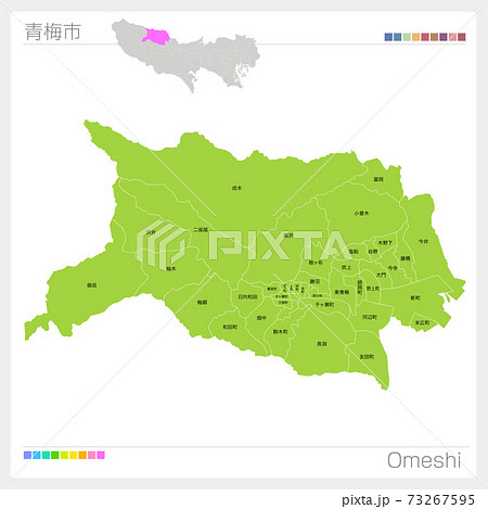 青梅市 地図 東京都 東京のイラスト素材
