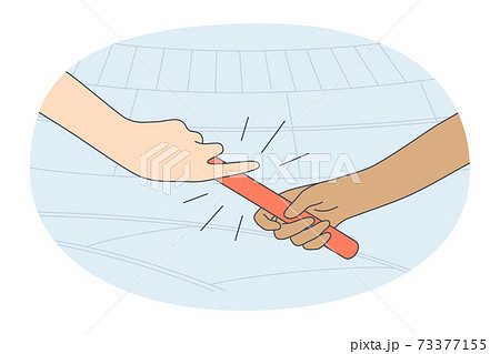 バトンパスのイラスト素材