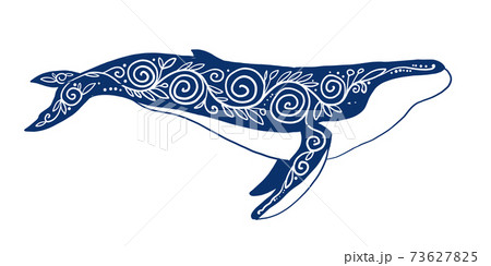 シャチ 鯨 ベクター シルエットのイラスト素材