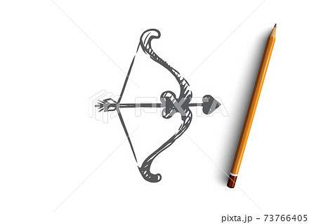 ベクター 弓 アーチェリー かわいいのイラスト素材