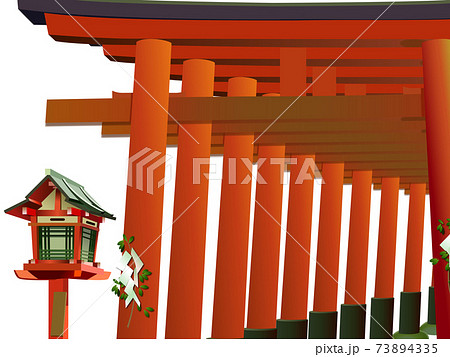 千本鳥居のイラスト素材 千本鳥居のイラスト素材