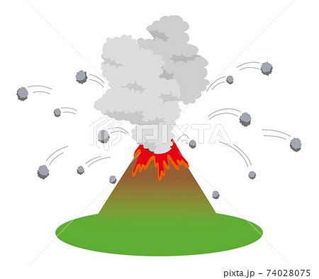 火山噴火のイラスト素材