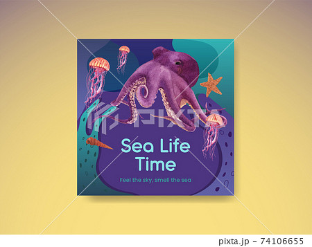 タコ 海中 海 海の動物のイラスト素材