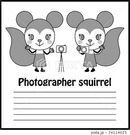 リス イラスト 動物 全身の写真素材