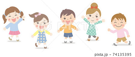 子供 友達 遊ぶ 走るのイラスト素材