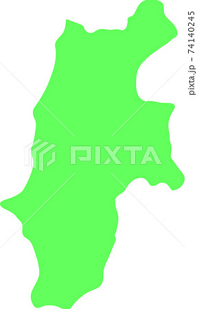 長野県 長野 マップ 地図のイラスト素材
