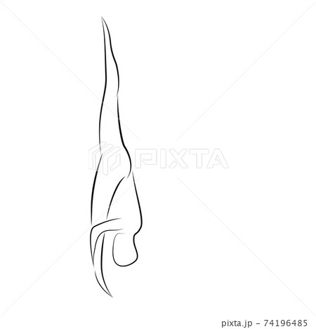 yoga pose. Line drawing. Healthy life concept - Stock Illustration  [85228473] - PIXTA