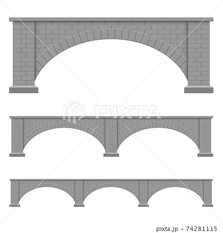 レンガ製のアーチ橋のイラスト素材