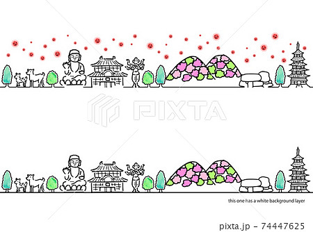 奈良観光 東大寺のイラスト素材