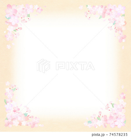桜 フレーム 和柄 春のイラスト素材