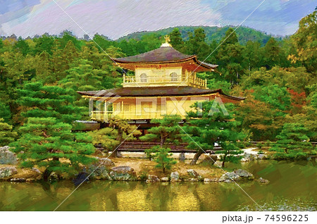銀閣寺のイラスト素材