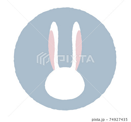 うさぎ シルエット 動物 顔のイラスト素材