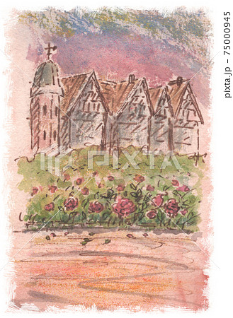 バラ園のイラスト素材