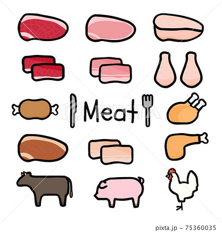 豚 動物 イラスト 手書き 可愛いの写真素材