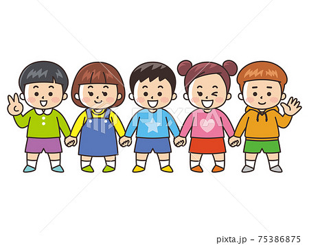 手を繋ぐのイラスト素材