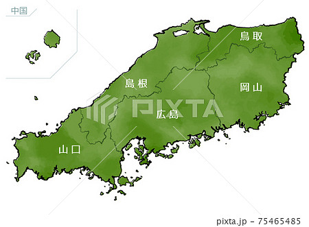 岡山 岡山県 日本地図 マップのイラスト素材