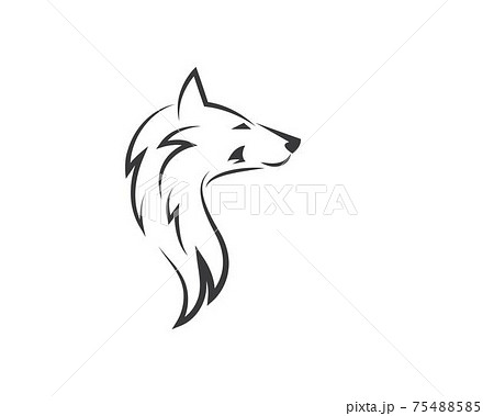 Wolf Logo Icon Vector Illustration Designのイラスト素材