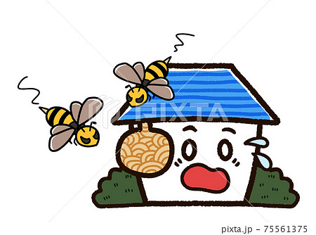 蜂キャラクターのイラスト素材