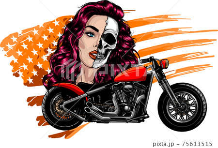 アメリカンバイクのイラスト素材集 ピクスタ